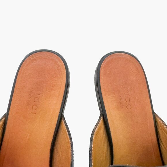 Gucci Princetown Horsebit Loafer Mule EU 37 US 7 Black Leather Buckle Slip On - Picture 4 of 11